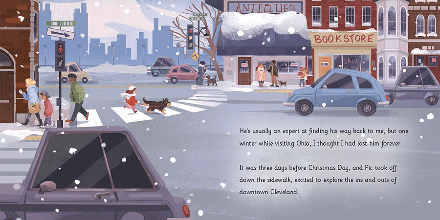 Two-page spread illustration